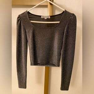 Wallflower Sparkly Black Cropped Top